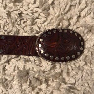 western inspired leather belt